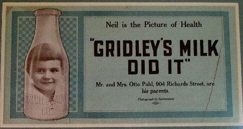 Wisconsin milk bottle Gridley